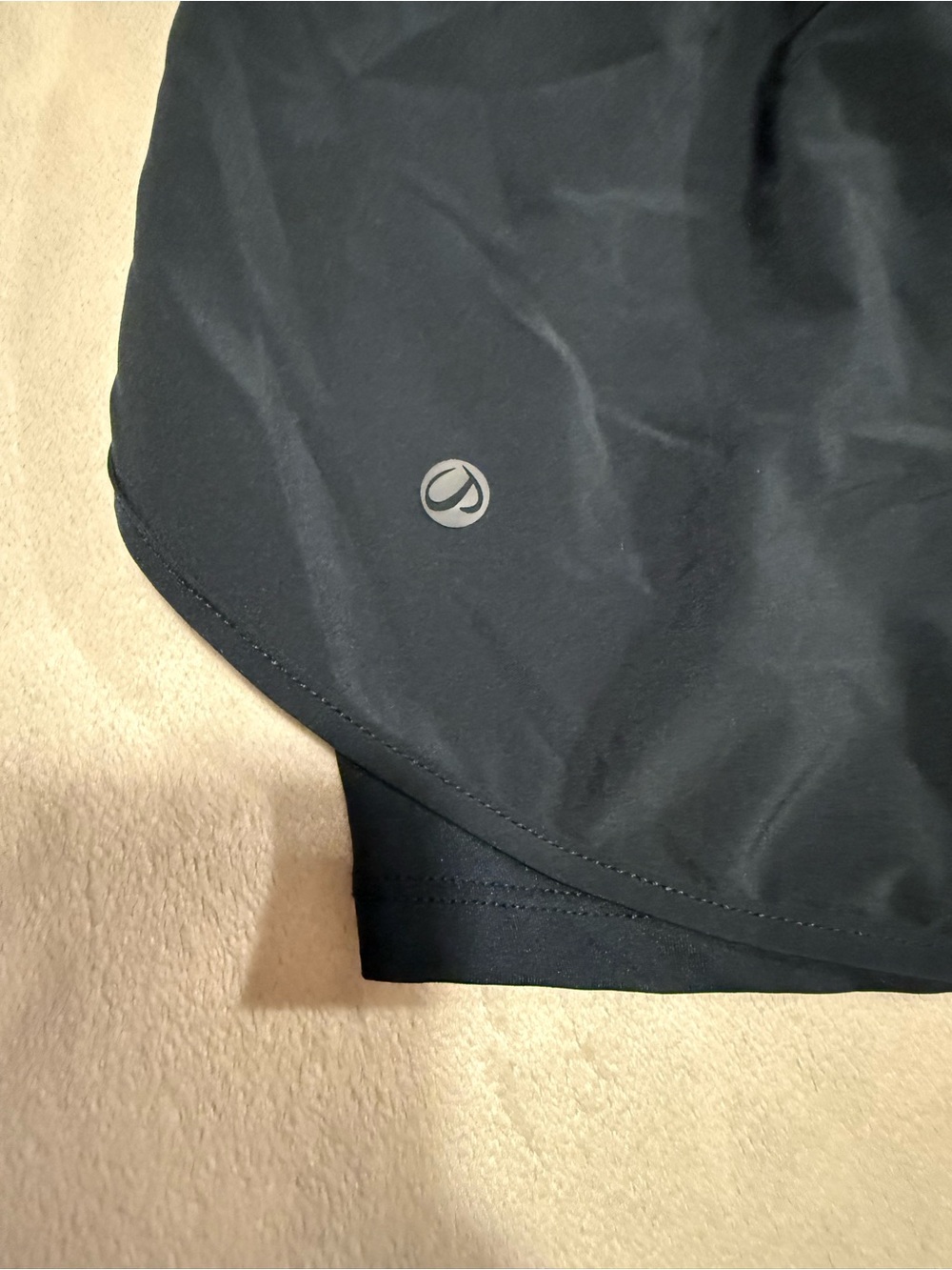 CRZ YOGA Black Smocked High Rise Lined Athletic Running Shorts Size Small - Picture 6 of 7